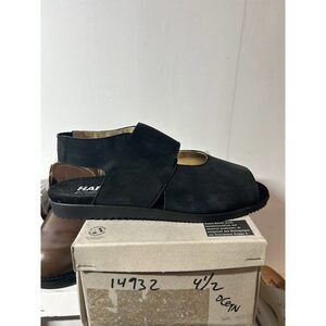 Vintage Hartjes Women's Sling-back Ocean‎ Blue Nubuck Sandals 14932